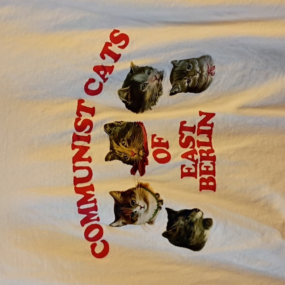 Communist Cats of East Berlin White T-Shirt - Picture 2 of 3